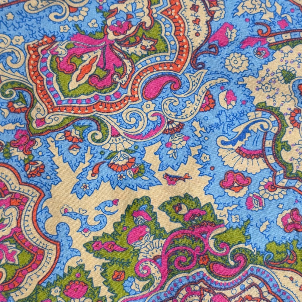 Alan Flusser Button Down Shirt Large Blue Paisley Excellent Long Sleeve Cotton - Picture 5 of 12